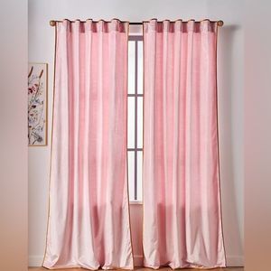 Anthropologie  Adelina Velvet Curtain Pink 50x108
